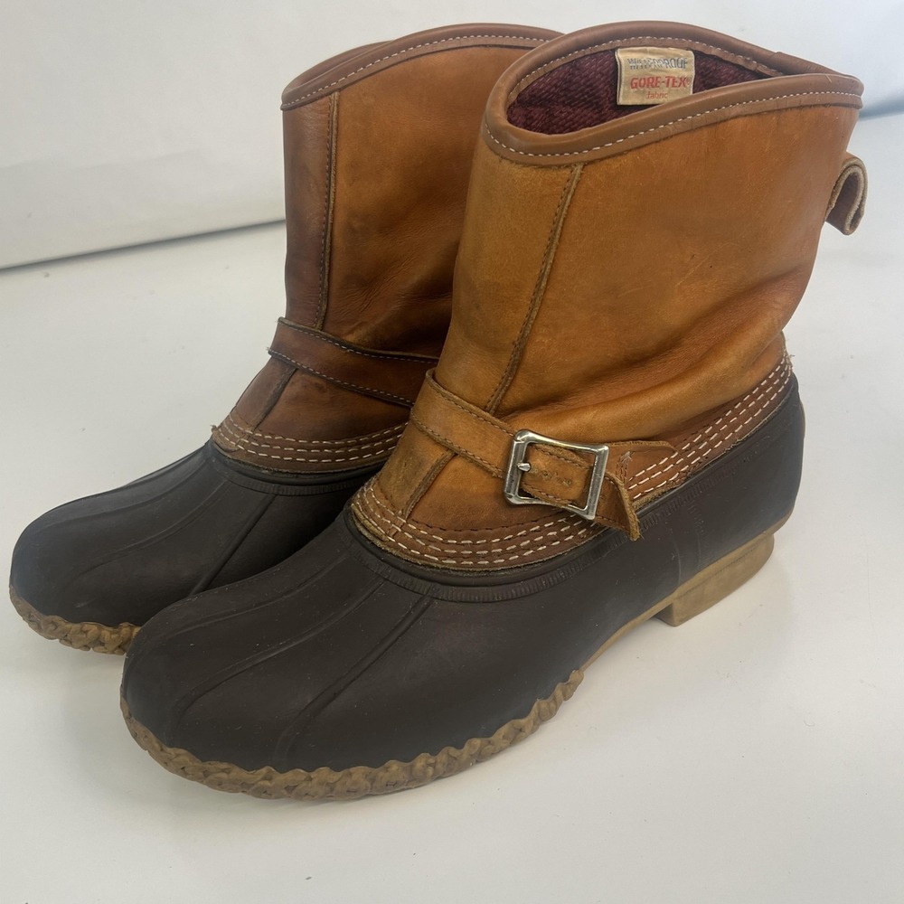 L.L. Bean Maine Hunting Shoe Snow Boots Buckle‎ Mens 11 Brown Gore-Tex Insulated